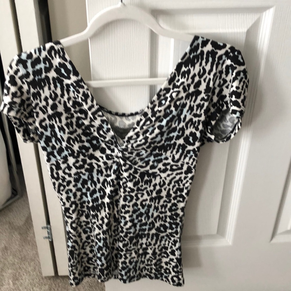 Black and white leopard shirt